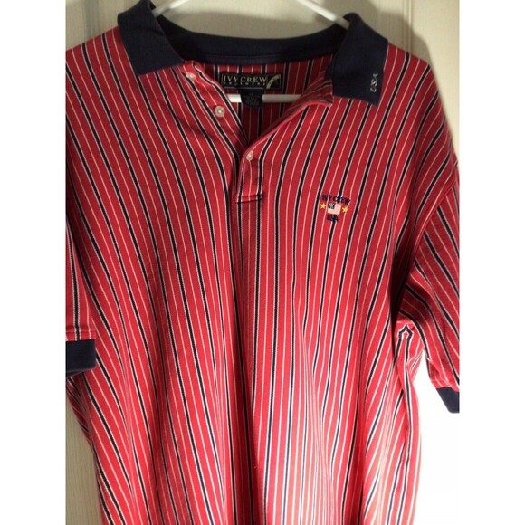 Vintage Ivy Crew Explorer USA Red White Blue XL Polo - Picture 11 of 16